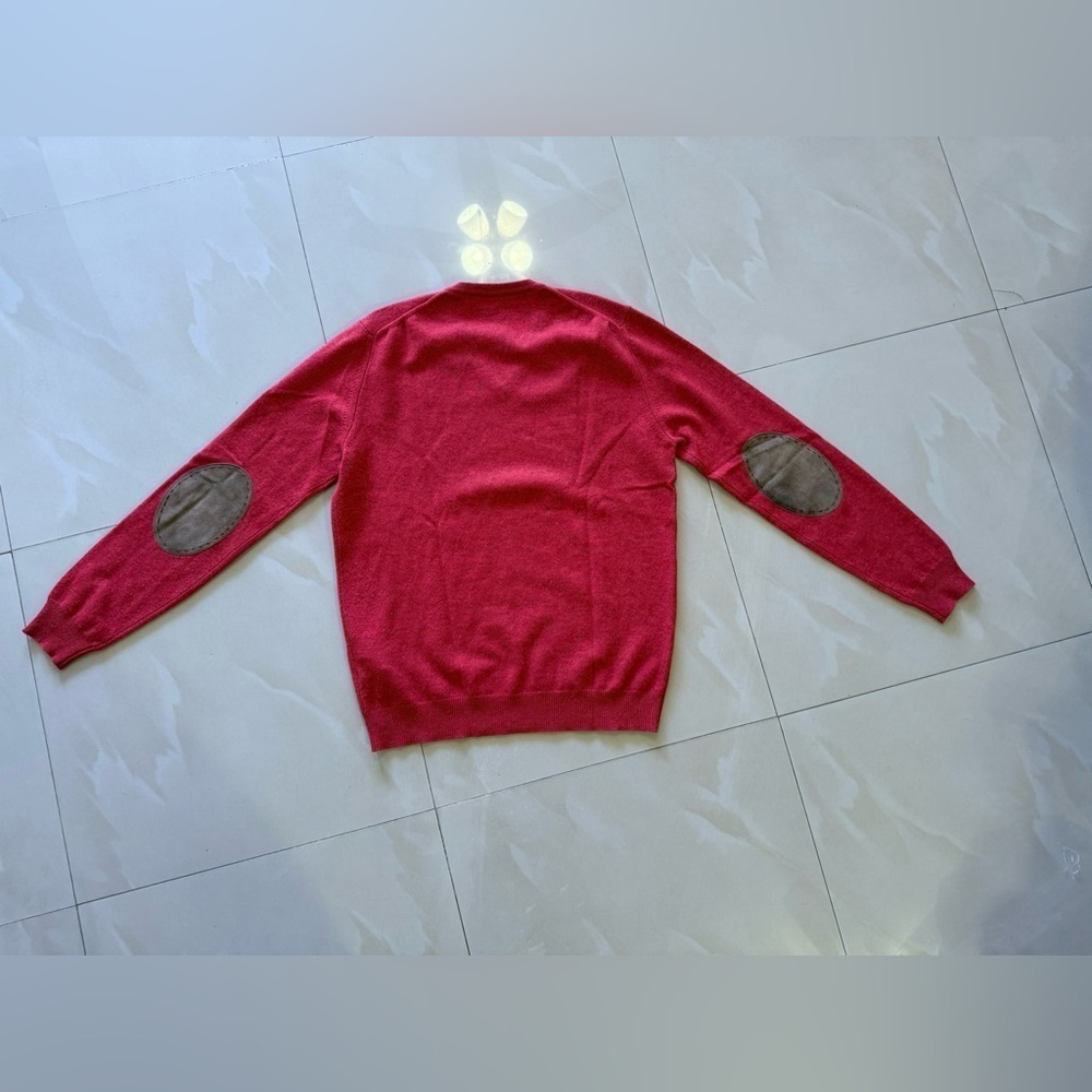 Dondup Sweater Cashmere Merino Wool lamb elbow leather patch Size L man - Picture 7 of 16